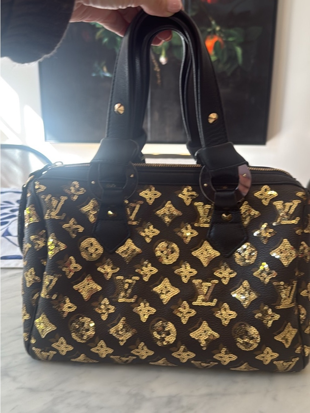 Louis Vuitton Speedy Eclipse with Gold Monogram Sequins